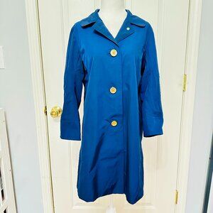 LILLY PULITZER WATER RESISTANT LONG COAT NAVY WITH COLORFUL LINING